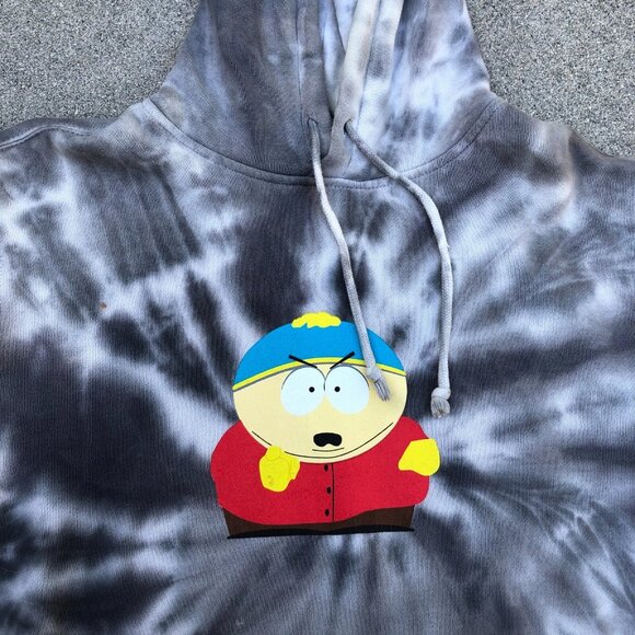 2017 HUF x SOUTH PARK Screw You Hippie Hoodie Sweatshirt SM Tie Dye Cartman Mens - Picture 4 of 11